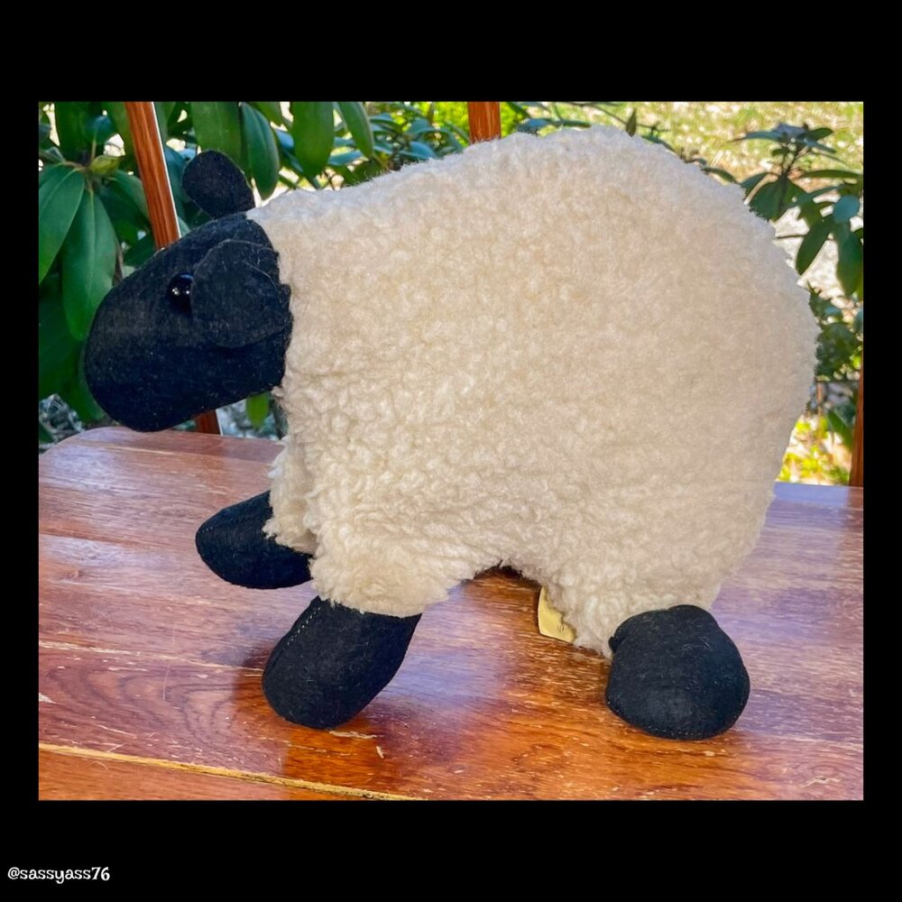 ▪️VTG▪️POSSUM TROT▪️1970's RARE Faux Sherpa & Felt Plush Stuffed Animal Sheep - Picture 4 of 9